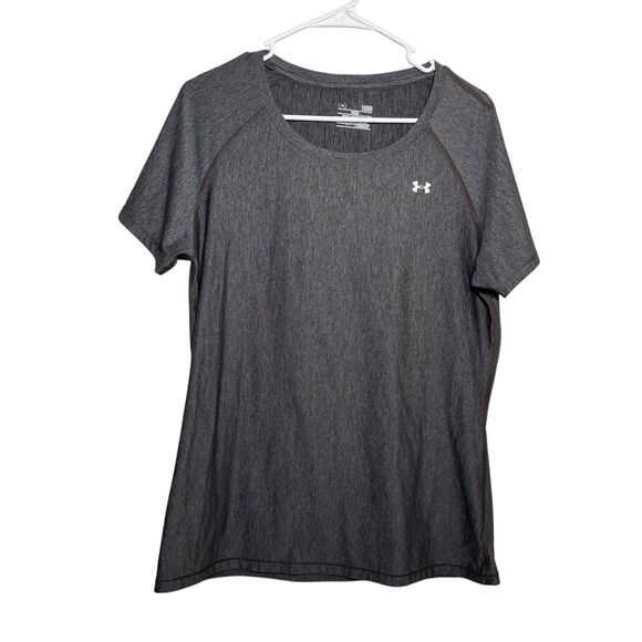 Under Armour T-Shirt Women's Large Gray Short Sleeve Athletic Round Neck - Picture 1 of 9